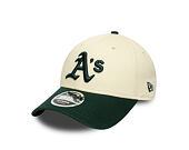 Kšiltovka New Era - MLB WS Patch Retro 9FORTY M-CROWN - Oakland Athletics - Cream / Dark Green