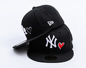 Kšiltovka New Era - MLB Team Heart 59FIFTY - NY Yankees - Black / Scarlet