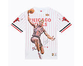 Triko Mitchell & Ness - NBA Playmaker Player Ss Tee Vintage Logo - Chicago Bulls - White