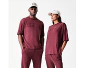 Triko New Era - Branded Washed Oversized Tee - Burgundy