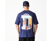 Triko New Era - Branded Location Oversized Tee - Navy