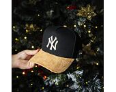 Kšiltovka New Era - MLB Suede Visor 9FORTY A-Frame - NY Yankees - Black / Camel