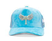 Kšiltovka Reflection Luxury Velvet Rhinostones Baby Blue