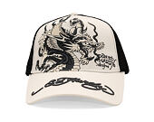 Kšiltovka Ed Hardy - Mono Giant Dragon Twill Front Mesh Trucker - White/Black