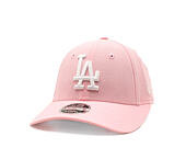 Dětská Kšiltovka New Era - MLB Linen 9FORTY M-CROWN - LA Dodgers - Pink Rouge / White