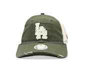 Dámská Kšiltovka New Era - MLB Distress Trucker 9TWENTY Trucker - LA Dodgers - New Olive