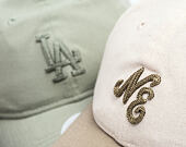Dámská Kšiltovka New Era - Branded Linen 9TWENTY - Stone / New Olive