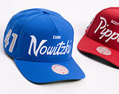 Kšiltovka Mitchell & Ness - Player Script Hwc - NBA - Dallas Mavericks - Dirk Nowitzki - Blue