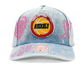 Kšiltovka Mitchell & Ness - Painted Love - NBA - Houston Rockets - Light Blue