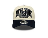 Kšiltovka New Era - MLB Wordmark Suede 9FORTY A-Frame - NY Yankees - Cream / Navy