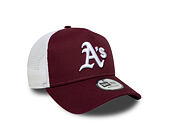 Kšiltovka New Era - MLB Essential 9FORTY A-Frame Trucker - Oakland Athletics - Burgundy