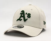 Kšiltovka New Era - MLB League Essential 9FORTY - Oakland Athletics - Stone / Dark Green