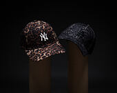 Dámská Kšiltovka New Era - MLB Cosy Leopard 9FORTY - NY Yankees - Deep Auburn / Black