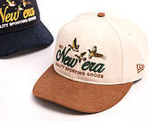 Kšiltovka New Era - Branded Suede Pre-Curved 9FIFTY - Cream / Deep Auburn