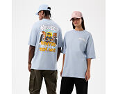 Triko New Era - Branded Block Party Graphic Oversized Tee - Sky Blue
