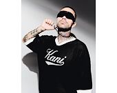 Triko Karl Kani - Cursive Varsity Crochet Boxy T-Shirt - Black