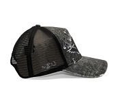 Kšiltovka Ed Hardy - Unisex Flaming Gothic Skull Washed 5 Panel Trucker Cap - Grey