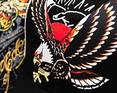 Kšiltovka Ed Hardy - Unisex Soaring Eagle Ed Hardy Script 5 Panel Cap - Black/Blue Wash
