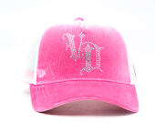 Dámská Kšiltovka Von Dutch - Baseball - Velvet Rhinestone Logo - White / Pink