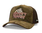 Kšiltovka Capslab - Looney Tunes Trucker - Bugs Bunny Logo Peek Suede - Olive / Brown