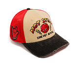 Kšiltovka Capslab - Hot Stuff Trucker - Come Visit Me In Hell Distressed - Sand / Red