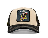 Kšiltovka Capslab - Lucky Luke Trucker - Gun Twirl Distressed Patch - Cream / Black