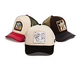Kšiltovka Capslab - Tom & Jerry Trucker - Tom Line Art Suede Visor - Off White / Black