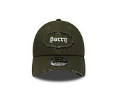 Kšiltovka New Era - Branded Gem Patch Distress 9FORTY - New Olive