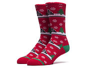 Ponožky HUF Snow Droppings Crew Red