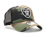 Kšiltovka New Era Camo Team Aframe Trucker Oakland Raiders 9FORTY Woodland Camo Snapback