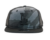 Kšiltovka New Era Trucker Washed Camo Los Angeles Dodgers 9FIFTY Marine Navy Camo Snapback