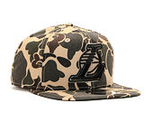 Kšiltovka New Era 9FIFTY Los Angeles Lakers Original Fit Dark Green Camo/Black Snapback