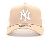 Kšiltovka New Era 9FORTY A-Frame Trucker New York Yankees Essential Camel/White Snapback