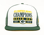 Kšiltovka 9FIFTY New Era Trucker Green Bay Packers Champions White/OTC Snapback