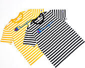 Triko Champion Crewneck T-Shirt Classic Logo Stripe Mustard Yellow/White 210972 YM001