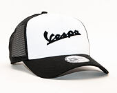 Kšiltovka New Era 9FORTY Trucker Vespa Flock Logo White / Black Snapback
