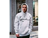 Mikina Karl Kani Signature Pinstripe Hoodie White/Black/Red 6093162