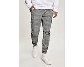 Kalhoty Urban Classic TB3138 AOP Glencheck Cargo Jog Pants White/Black