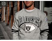 Mikina Mitchell & Ness All Over Print Fleece Crew Oakland Raiders Grey Heather