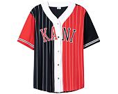 Dres Karl Kani College Block Pinstripe Baseball Shirt 6035557 KM213-080 Navy/ Red