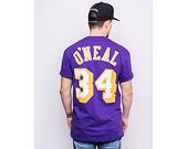 Triko Mitchell & Ness Los Angeles Lakers Shaquille O'Neal Name & Number Tee Purple