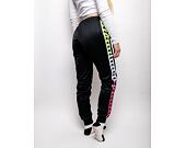 Dámské Tepláky Kappa 222 Banda Wrastoria Degrade Black - Fuxia - Lime