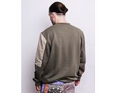 Mikina Karl Kani Small Signature Patchwork Crew dark green/military green