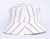 Klobouk Karl Kani Signature Pinstripe Bucket Hat cream/black
