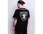 Triko New Era Distressed Logo Button Up Tee Las Vegas Raiders Black