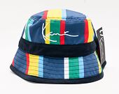 Klobouk Karl Kani Signature Reversible Stripe Bucket Hat navy/red/yellow