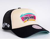 Kšiltovka Mitchell & Ness San Antonio Spurs Off White Trucker HWC Off White