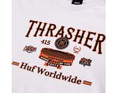 Triko s dlouhým rukávem HUF × Thrasher Monteray Longsleeve White
