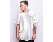 Baseballový dres New Era Pinstripe Jersey Off White / Brown