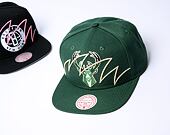 Kšiltovka Mitchell & Ness Shark Bite Snapback Nba Milwaukee Bucks Green